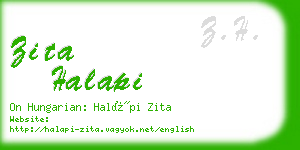 zita halapi business card